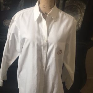 White Traditional Ralph Lauren Button Down Shirt